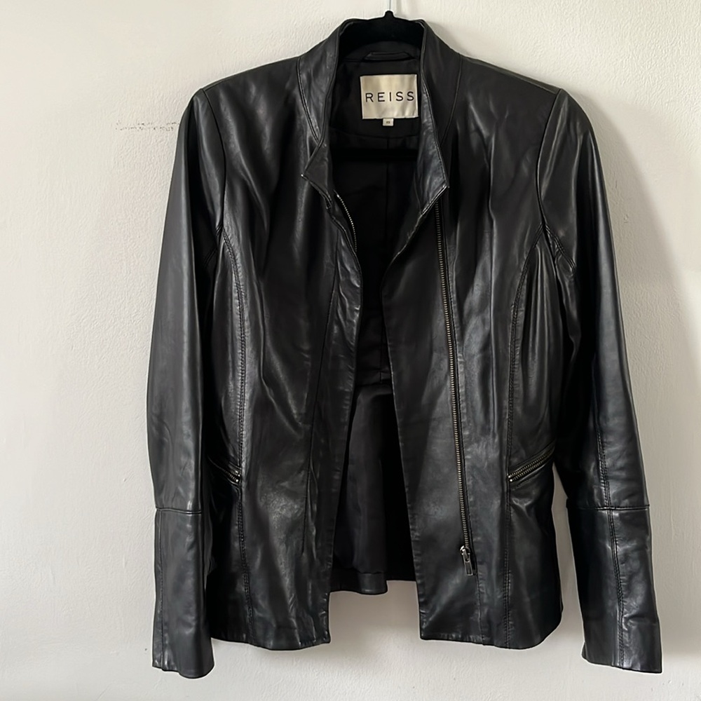 REISS Leather Jacket size XS